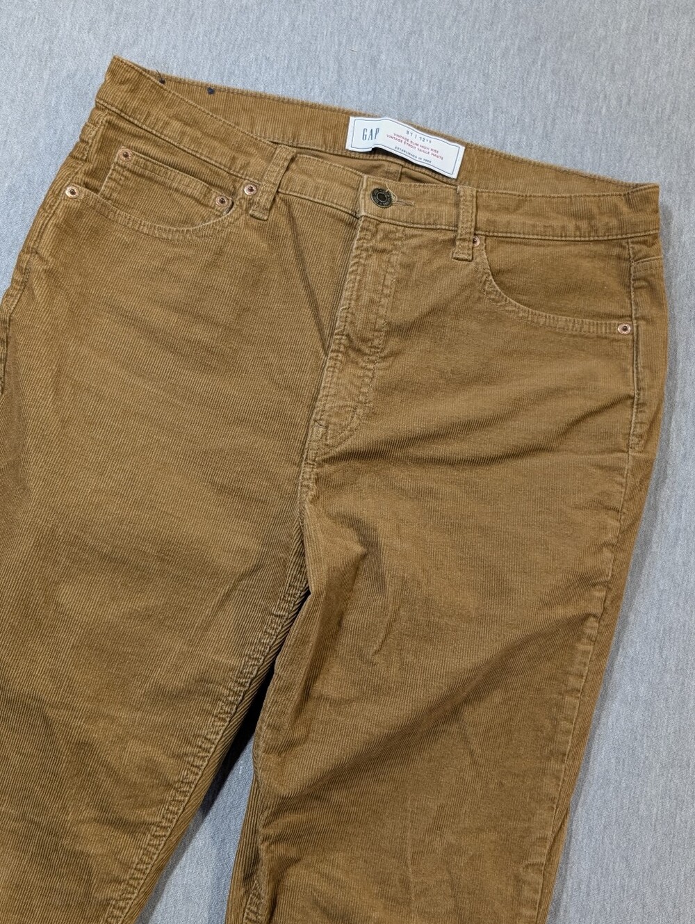 Gap Corduroy Vintage Slim High Rise Pants Women's 31/12 Desert Camel